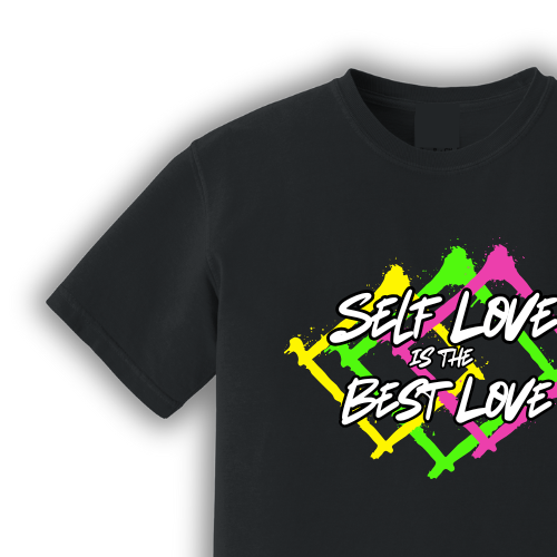 Self Love Is the Best Love™ Graphic Tee | Neon Paint Splash Design | Unisex Comfort Tee