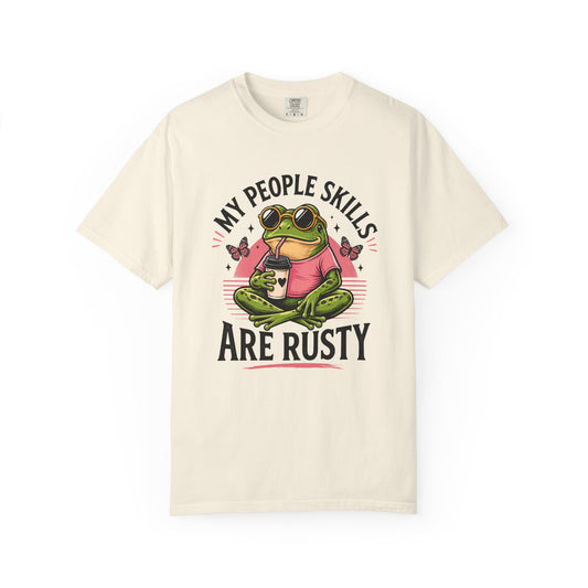 “My People Skills Are Rusty” Frog Graphic T-Shirt | Funny Introvert Tee | Meme Shirt