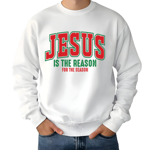 Jesus Is the Reason for the Season Sweatshirt – Faith-Based Christmas Crewneck (Unisex)