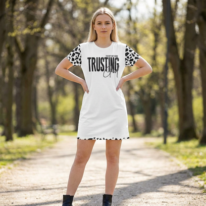 Trusting God Leopard Print  Faith T-Shirt Dress
