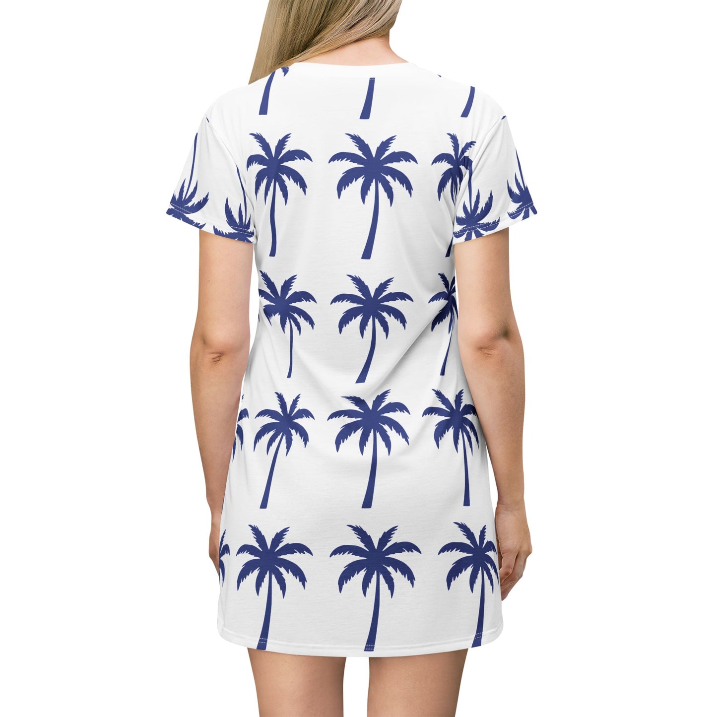 Summer Vibes Beach Club Palm Tree T-Shirt Dress — Confident Coastal Casual