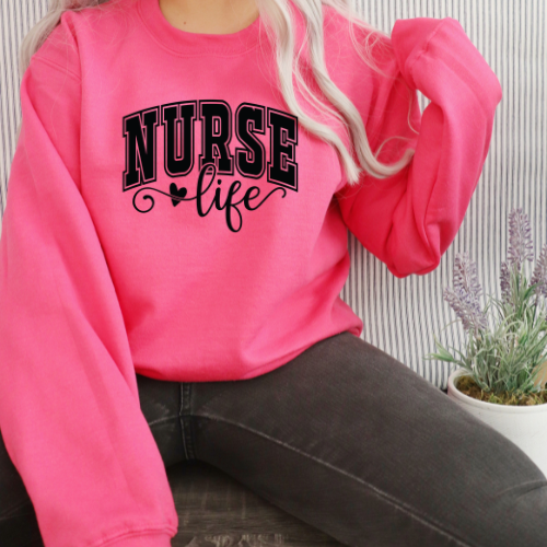 Nurse Life Crewneck Sweatshirt – Cute & Cozy Unisex Nursing Apparel