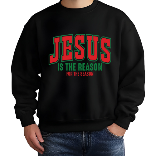 Jesus Is the Reason for the Season Sweatshirt – Faith-Based Christmas Crewneck (Unisex)
